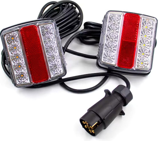 LED Магнитни задни светлини за ремарке 12V щепсел 5 m кабел
