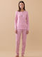 Noidinotte Winter Women's Cotton Pyjama Set Pink