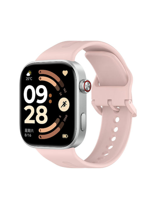 Xiaomi Band 10 Pro Redmi Watch 6 5 Single-Colour Vertical Striped Silicone Buckle Light Pink
