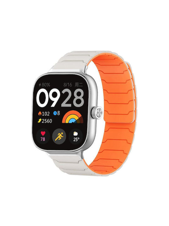 Xiaomi Band 10 Pro/9 Pro Redmi Watch 6 5 4 Xdfind Magnetic Silicone Watch Strap Starlight Orange