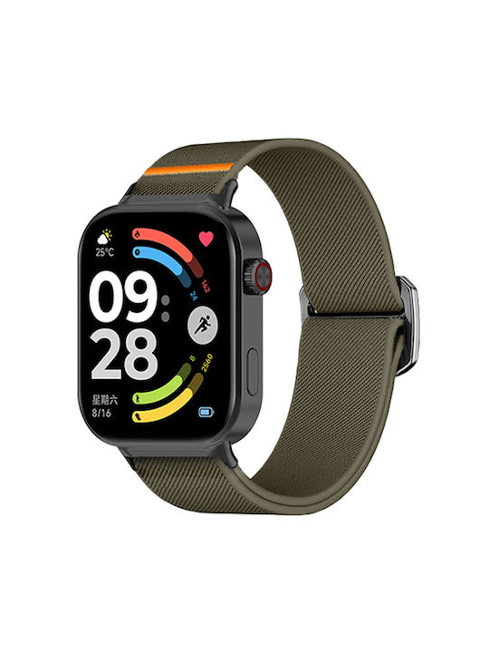 Xiaomi Band 10 Pro Redmi Watch 6 5 Bull Bead Buckle Elastic Nylon Watch Band Army Green