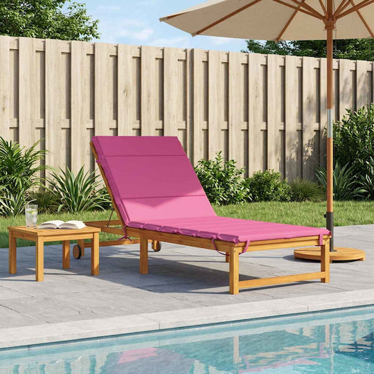 vidaXL Sunbed Cushion with Backrest Pink 70x200 cm