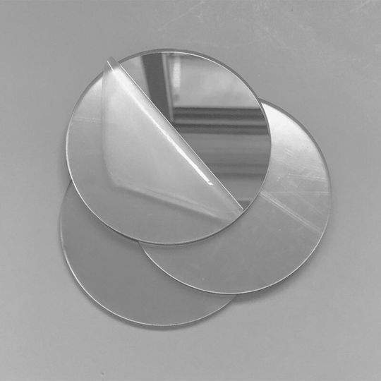 Stewehome Plastic Self-Adhesive Mirror Surface Circle Shape Silver 20x20 Cm