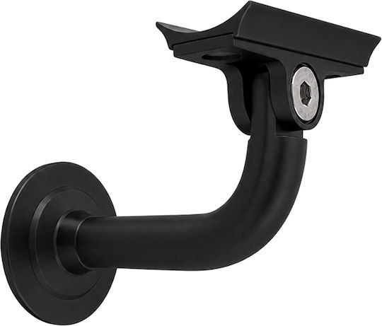 Support For Round Aluminum Handrail Ø35 Ø40 Folding Black Metalor 076-bal