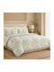 My Home Luxury Set Huse Pentru Pilote Aqua 220x240cm Supradublu Cu 4 Fețe De Pernă & 1 Cearșaf Aqua Leaves