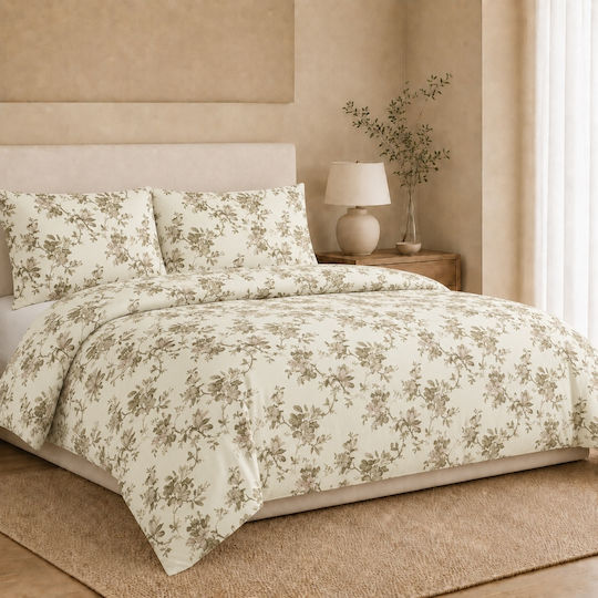 My Home Luxury Set Bettbezug 220x240cm Übergröße mit 4 Kissenbezügen & 1 Bettlaken Classic Classic Floral