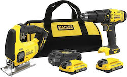 Stanley SFMCK212D2S Комплект Двигател за Бормашина и Пъзел 18V с 2 Батерии 2Ah и Калъф Stanley SFMCK212D2S Комплект Двигател за Бормашина и Пъзел 18V с 2 Батерии 2Ah и Калъф