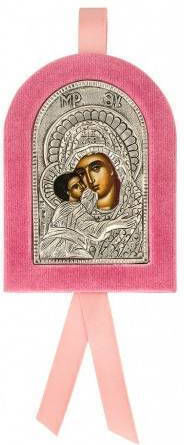 Heiligenikone Unsere Liebe Frau Die Süße Der Liebe Mit Silberbeschichtung 9 X 6,5 Cm