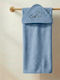 abo Baby Bathrobe Hooded Elephant Blue 75x75cm