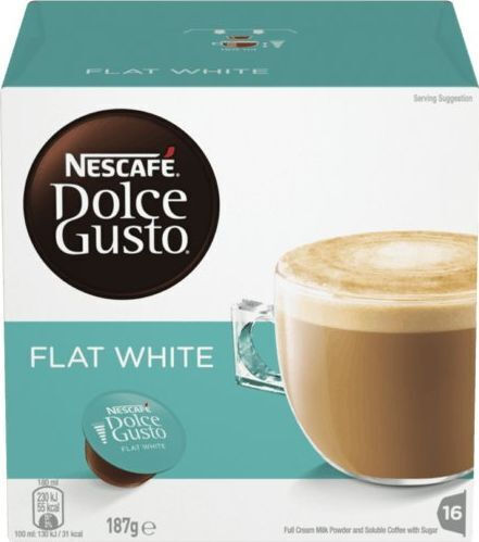 Nescafe Kaffeekapseln Espresso Flat White Karamell Kompatibel mit Maschine Dolce Gusto 16 Stück