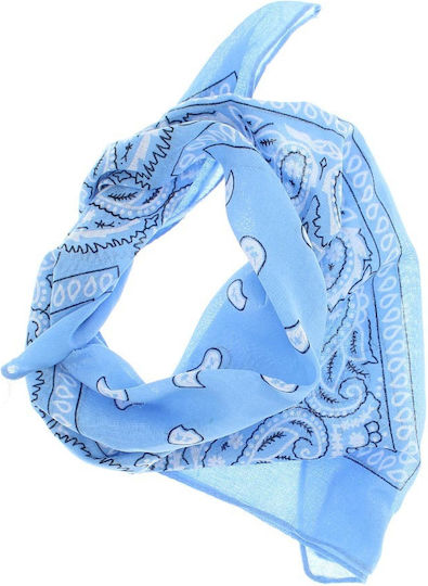Bandana Din Bumbac Cu Model Mandala ButicCochet 55x55 Cm Albastră Es3045