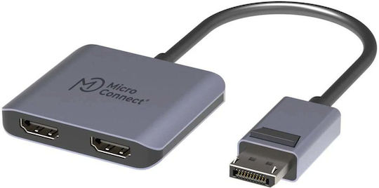 Microconnect Convertoare DisplayPort masculin la HDMI 2x femelă Gri