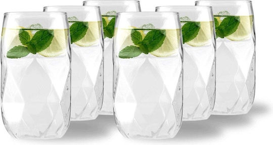Vialli Design Geo Set Beer Glasses Coffee Freddo Glass 400ml 6 Pieces