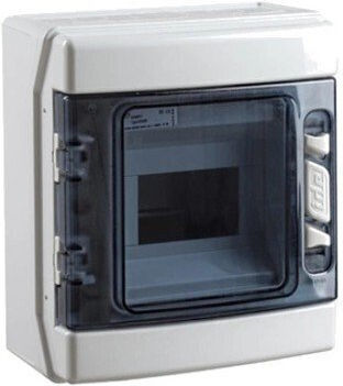 Elettrocanali Wall Mounted Waterproof Electrical Fuse Box 1 Row 6 Elements