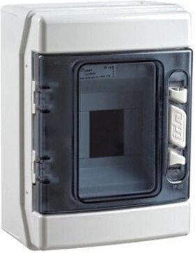 Elettrocanali Wall Mounted Waterproof Electrical Fuse Box 1 Row 4 Elements P166xH231xW113mm