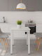Tessa Kitchen Table Metal White 120x60x76cm