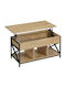 Rechteckiger Zentraler Kaffeetisch Holz Mit Hebemechanismus Artisan M100xT50xH49cm
