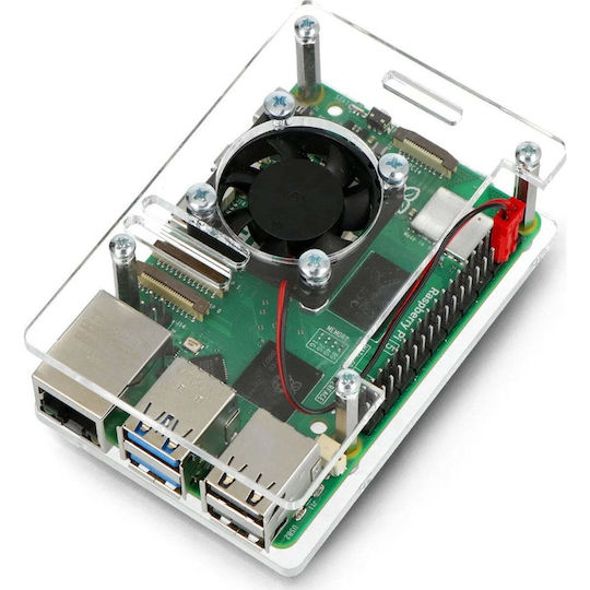 Gravlaser Ανοιχτή Θήκη Raspberry Pi 5 Ανεμιστήρα Διάφανη