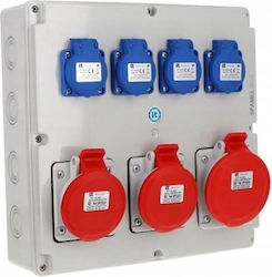 Spamel Electrical Fuse Box Wall Mounted Waterproof 5 Rows 6 Elements