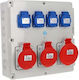 Spamel Electrical Fuse Box Wall Mounted Waterproof 5 Rows 6 Elements