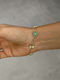 Flower Damen Armband Kette mit Blumenmuster aus vergoldetem Stahl