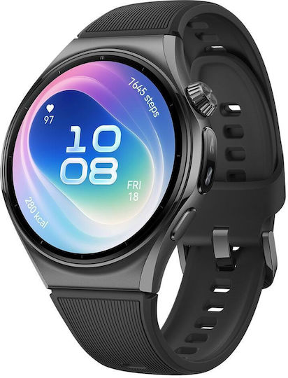 Watch 6 Stainless Steel 46mm Αδιάβροχο με Παλμογράφο (Μαύρο)