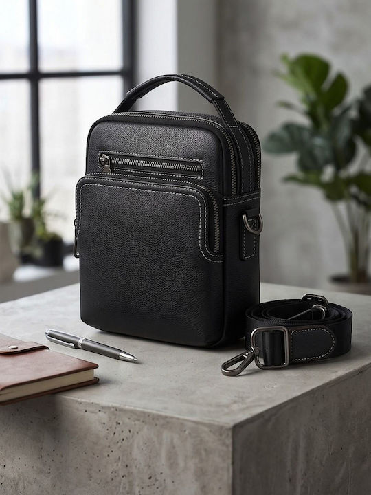 Herren Schulter / Crossbody Tasche Schwarz