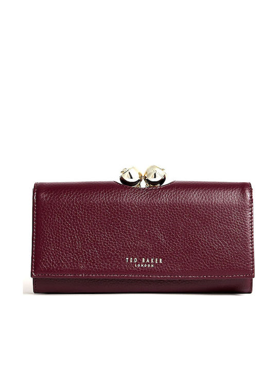 Rose Detail Large Leather Women's Wallet Red