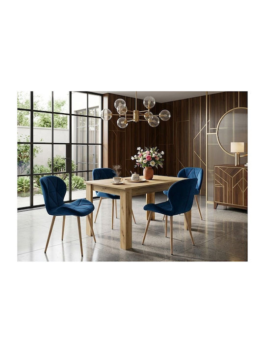 Mango Dining & Kitchen Velvet Chairs Navy Velve...