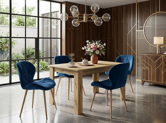 Mango Καρέκλες Τραπεζαρίας Βελούδινες Navy Velvet 2τμχ 61x52x41εκ.