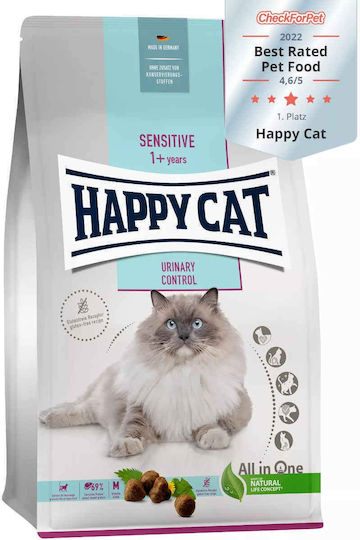 Happy Cat Dry Cat Food for Adult Cats with Sensitive Urinary Tract with Meat / Poultry / Rice / Corn / Potatoes 0.3kg