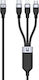 Unitek Mehrere Anschlusskabel USB zu Typ-C / Blitzschlag / Micro-USB Schwarz 1,5 m C14101AGY01-1.5M