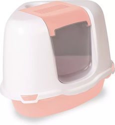PetMax Ella Cat Toilet Closed Corner Pink M55 x W42cm