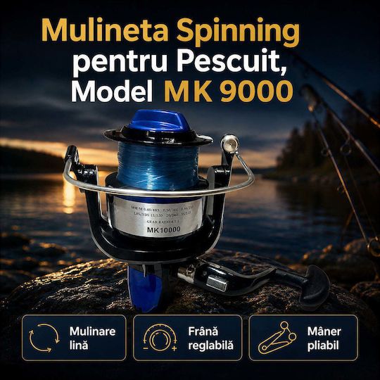 Mk 9000 Mulinetă de Pescuit pentru Spinning