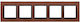 Kontakt-Simon Switch Frame 5 Positions Horizontal Placement Black Color DRN5/87