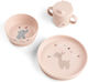 Done by Deer Silicone Feeding Set with Anti-Slip Base Pink 3 Pieces