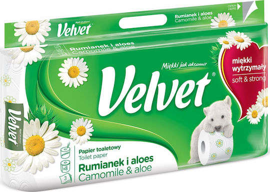 Velvet Hârtie igienică 8 Role 3 Foi 8 Pachete