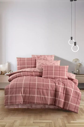 Mc Decor Сет с Калъфки За Възглавници Завивка Еднолицева 160x240см Safir 144 MCL.KPM.SAFIR Пудра 2 Бройки