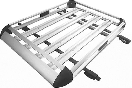 Aluminum Roof Cargo Basket Double Rail 140x100cm Silver