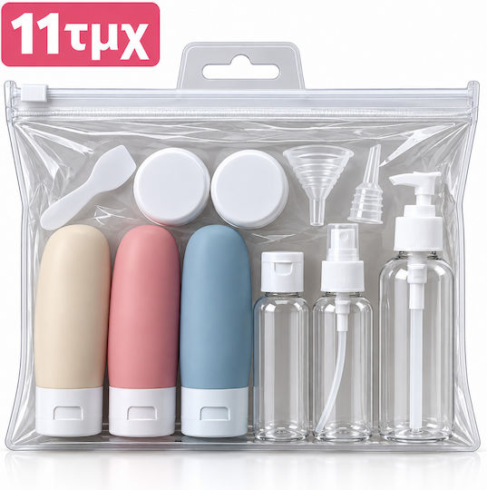 eBest Reise-Fläschchen Silikon Transparent 11 Stück Mit Hülle