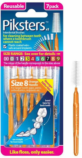 CoreParts Interdental Brushes with Orange Handle 7 Pieces