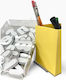 Plexilab Personalized Pencil Holder Yellow Matte Pastel Plexiglass 9x9cm Height 12.5cm Initial Letter