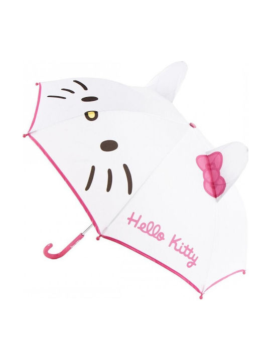 Hello Kitty Παιδική Ομπρέλα Μπαστούνι Λευκή