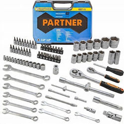 Partner Ratchet with Sockets 1\2" & 1\4" 82 Pieces
