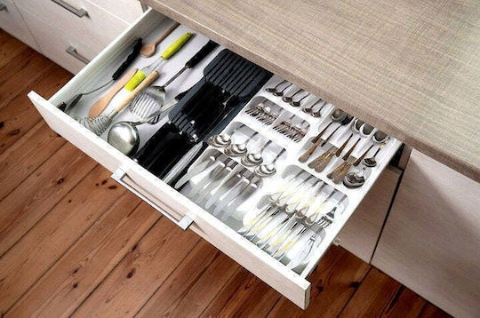 Tontarelli Organizer und Schubladenteiler in Weiß Farbe 39x17cm 9 Stück