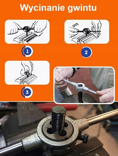 Bituxx Set De Scule Manuale Pentru Filetare 24 Bucăți M5-m12 Cu Carcasă Metalică