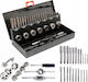 Bituxx Set Handgewindebohrer und Gewindeschneider 32 Stück M3-m12 Metallische Tasche