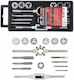 Bituxx Set Handgewindebohrer und Gewindeschneider 16 Stück M3-m12 Organizer Pu