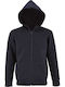 Women's Sweatshirt Cardigan Hooded Navy Blue