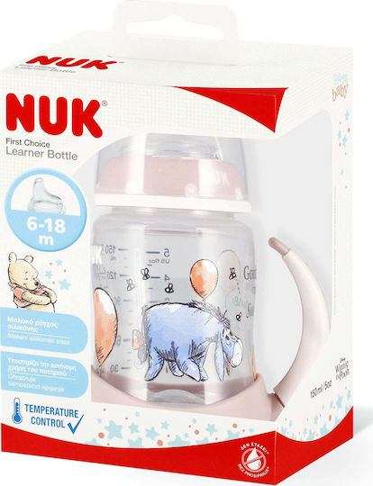 Nuk Бутилка Образователно Биберон Пластмаса с Дръжки Розов за 12m+ 150ml